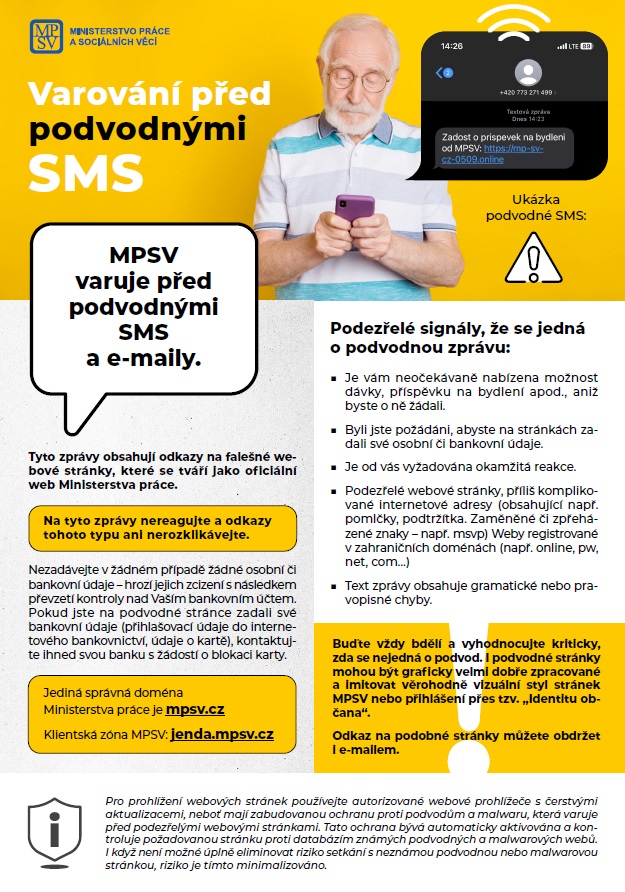 Varování před podvodnými sms