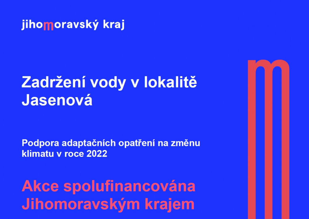 PUBLICITA ZADRŽENÍ VODY V LOKALITĚ JASENOVÁ